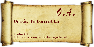Orsós Antonietta névjegykártya